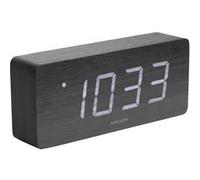 Karlsson - Horloge réveil en bois Square - H. 9 cm - Noir - Square Noir G