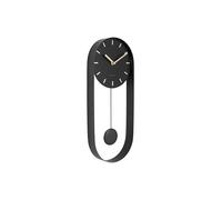 Horloge Murale Design avec Balancier en Métal Noir 0,000000