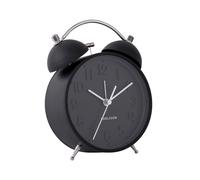 Karlsson KA5784BK Réveil rétro Iconic Mouvement Silencieux Métal Noir Mat H16,5 x 5,5 x 11 cm