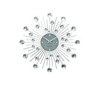 Karlsson KA4860 Horloge Murale Ronde Sunburst Crystal Medium Gris Chrome D30 cm