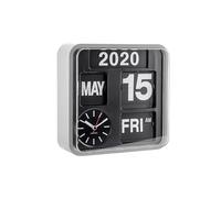 Karlsson KA5364SI - Horloge calendrier flip flap - murale - argenté