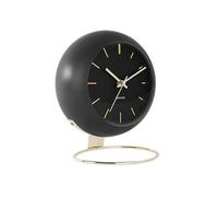 Karlsson KA5832BK Horloge à Poser Globe sur Pied Métal Mouvement Silencieux Noir et doré D21 x H24,5 x 14 cm