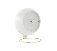 Karlsson KA5832WH Horloge à Poser Globe sur Pied Métal Blanc et doré D21 x H24,5 x 14 cm