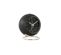 Karlsson KA5833BK Réveil Globe sur Pied Mouvement Silencieux Métal Noir et doré D9,5 x H10,5 x 7 cm