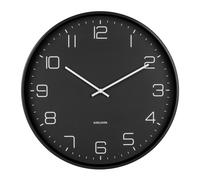 Karlsson KA5751BK Lofty Horloge Murale en Fer Noir Mat Ø 40 x 4,5 cm