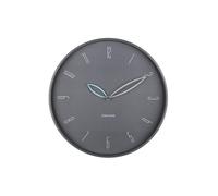 Karlsson Pendule murale en fer gris foncé - diamètre 40 cm avec mouvement balayeur