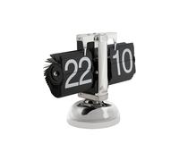 Karlsson Petite Horloge de Table chromée avec Rabats Noirs