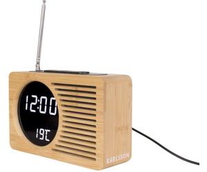 Karlsson Radio réveil en Bambou Retro