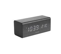 Karlsson Réveil Block- Noir - 16x7,2x7cm | Rectangle - skandinavisch - Bois de placage - Réveil - Réveil pour Chambre - Pour Chambre et Bureau