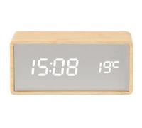 Karlsson - Réveil Copper Mirror LED - Beige effet bois - Silver Beige G