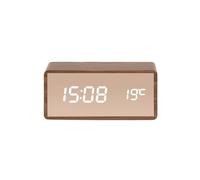 Karlsson Réveil Copper Mirror LED -Marron Effet Bois Naturel