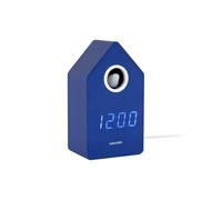 Karlsson Réveil Cuckoo LED - Bleu - 9x9x15.8cm | Rectangle - Modern - Bois - Moderne Horloge Murale Coucou - Pendule Murale - Décoration murale pour Salon et Chambre