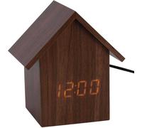 Karlsson - Réveil LED maison - Bois foncé