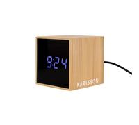 Karlsson Réveil Mini Cube - Bambou - 6,3x6,3cm | Carré - Modern - Bambou - Réveil - Réveil pour Chambre - Pour Chambre et Bureau