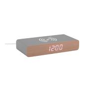 Karlsson Réveil rétro LED plat avec cadran en bois (gris souris)