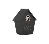 Karlsson Réveil Riqueza Cuckoo - Noir - 6.8x13x15.3cm | Divers - Modern - MDF - Moderne Horloge Murale Coucou - Pendule Murale - Décoration murale pour Salon et Chambre