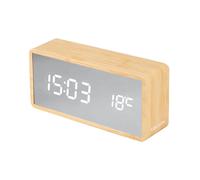 Karlsson - Réveil Silver Mirror LED - Bois clair