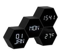 Karlsson - Réveil Six 4 facettes hexagonale - Noir - Six Noir G