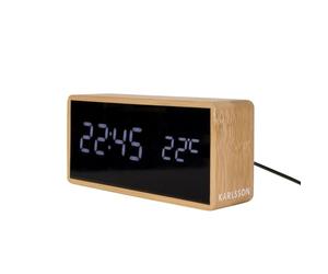Karlsson Réveil Tube - Bambou - 14,8x7x4,2cm | Rectangle - Modern - Bambou - Réveil - Réveil pour Chambre - Pour Chambre et Bureau