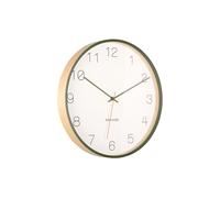 Karlsson Wall Clock Joy Wood w. Dark Green Accents