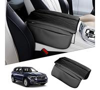 Karltys Housse de Console Centrale Compatible avec BMW X5 X7 2019-2023/X6 2020-2023 - Housse d'accoudoir en Cuir avec Sac de Rangement pour téléphone - Anti-Rayures - Noir