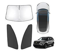Karltys Lot de 3 Pare-Soleil Pliables en Polyester réfléchissant pour Ford Explorer 2011-2019 Contre Les UV et la Chaleur