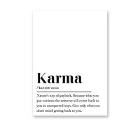 Karma Définition Impression Heureux Mur Art Toile Peinture Motivation Cadeau Typographie Bouddhisme Affiche Loi de l'Attraction Impressions Décor Sans Cadre-30X40cm