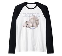 Karma est Un Chat, Joli Graphique Amusant pour Les Amoureux des Chats Manche Raglan