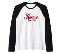 Karma Grand Texte Rouge Gras CONÇU Manche Raglan