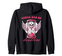 Karma Has No Deadline Sablier Gothique crâne Sweat à Capuche