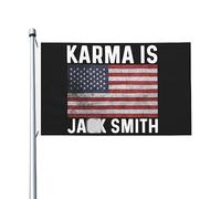 Karma Is Jacks Smith Flag Double Face Cool Flags Art mural pour l'extérieur 3 x 5 pieds, Karma Is Jacks Smith Tapisserie pour salle de classe