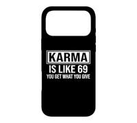 Karma is Like 69 Citation Humoristique rétro Sarcastique Coque pour iPhone 17 Pro Max