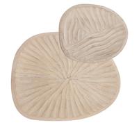 Karma, Lot de 2 plateaux de lavage blancs en grès, support de bague en forme de côte, plateau à bijoux en coquillages, blanc