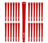 Karma Lot de 25 poignées de golf en velours rouge de taille moyenne pour homme, toutes saisons, poignées de rechange surdimensionnées en caoutchouc de 0,6 cm pour clubs de golf