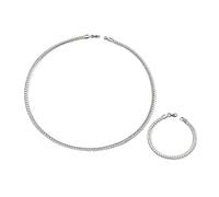 Karma NH10388562 Parure de bijoux pour homme en acier inoxydable argenté 2 pièces Bracelet et collier en acier inoxydable