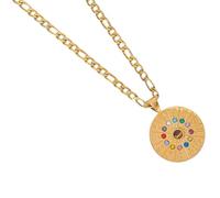 Karma NH10586903 Collier avec pendentif signe du zodiaque doré en acier inoxydable plaqué or zircon bijoux 50 cm chaîne femme moderne chaîne en acier inoxydable