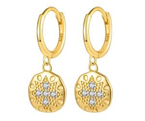Karma NH10611094 Boucles d'oreilles créoles pour femme 2,2 cm Argent ou plaqué or Argent 925 avec plaquette ronde Boucles d'oreilles modernes pour le quotidien et les occasions, 2,2 x 0,8 cm, Argent