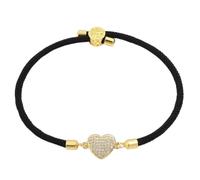 Karma NH10790265 Bracelet en textile pour femme avec cœur et arbre de vie réglable 15 à 22 cm Rouge Noir ou blanc Élégant bracelet doré Détails dorés Cadeau pour femme Tendance et confortable, 15 x