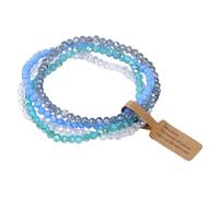 Karma NH11001764 Lot de 4 bracelets pour femme avec perles de verre Rosé, multicolore, bleu, turquoise ou vert filigrané Design moderne Bracelet femme Cadeau pour elle, Eine Grösse, Pierre précieuse