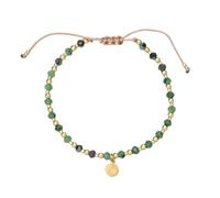 Karma NH11080687 Bracelet pour femme avec pierre précieuse d'agate verte ou or rose en acier inoxydable Design filigrane moderne Bracelet femme cadeau pour elle Bracelet en pierres précieuses, 0,5 x