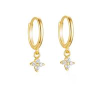 Karma NH11109527 Boucles d'oreilles créoles en acier inoxydable et zircon Doré Diamètre 1,4 cm Pour femme