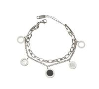 Karma NHXI621619 Bracelet Charms Or ou Argent Réglable Acier Inoxydable Plaqué Or Bijoux Été Femme Bracelet en Acier Inoxydable Bracelet Femme Moderne, 17 cm, Acier inoxydable, Pas de gemme
