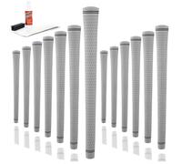 Karma Revolution Kit de grip de golf gris de taille moyenne (+0,3 cm) avec ruban adhésif, solvant, étau en caoutchouc pour 13 poignées