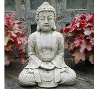 Karma Statue de Bouddha en pierre | Moine Oriental Garden Décoration extérieure