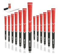 Karma V-Cord Kit de 13 poignées de golf avec ruban adhésif, solvant, étau Noir/rouge Standard