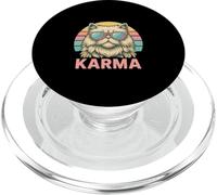 Karma Vintage rétro Chat Musique pour Adolescentes, Filles, Enfants, Femmes, Hommes PopSockets PopGrip pour MagSafe