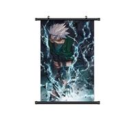 KARMA-X Grand tableau à roulettes Naruto Kakemono 60 x 90 cm | Poster en tissu Anime Manga Wallscroll Poster | Décoration murale Cadeau | Kakashi Hatake