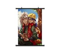 KARMA-X KarmaX Grand tableau à roulettes Naruto Kakemono 60 x 90 cm | Poster en tissu Anime Manga Wallscroll Poster | Décoration murale Cadeau | Naruto & jiraiya