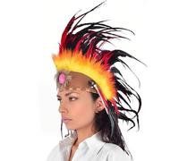 KARMABCN Coiffe de plumes indiennes, inspirée des Amérindiens. Warbonnet, Bandeau. Différentes couleurs disponibles