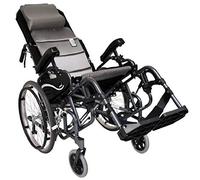 Karman Healthcare VIP515-18-E Siège pliable inclinable dans l'espace Noir diamant Roues arrière 50,8 cm et repose-pieds relevables Largeur du siège 45,7 cm